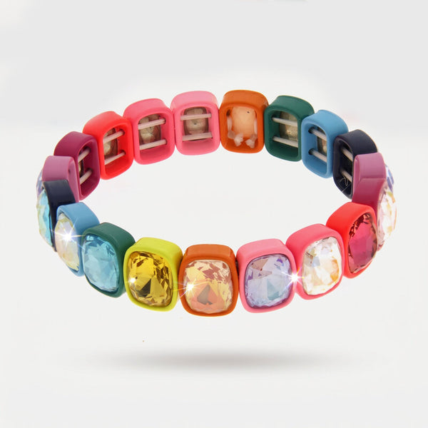 Bracciale in Acciaio con cristalli colorati - BYSIMON gioielli