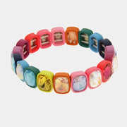 Bracciale in Acciaio con cristalli colorati