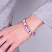 Bracciale in Acciaio con sfere viola