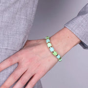 Bracciale in Acciaio con sfere verdi