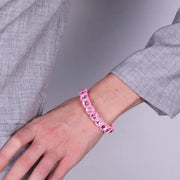 Bracciale in Acciaio con cristalli rosa