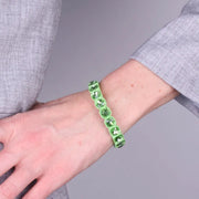 Bracciale in Acciaio con cristalli verdi