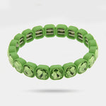 Bracciale in Acciaio con cristalli verdi - BYSIMON gioielli