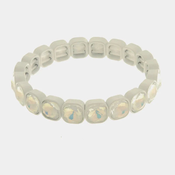Bracciale in Acciaio con cristalli bianchi - BYSIMON gioielli