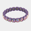 Bracciale in Acciaio con cristalli viola