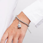 Bracciale in Acciaio campanella a pois multicolor e zirconi - BYSIMON gioielli