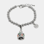 Bracciale in Acciaio campanella a pois multicolor e zirconi