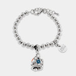 Bracciale in Acciaio Inossidabile campanella con perle e fiori rossi e blu | gioielli in acciaio inossidabile | BYSIMON
