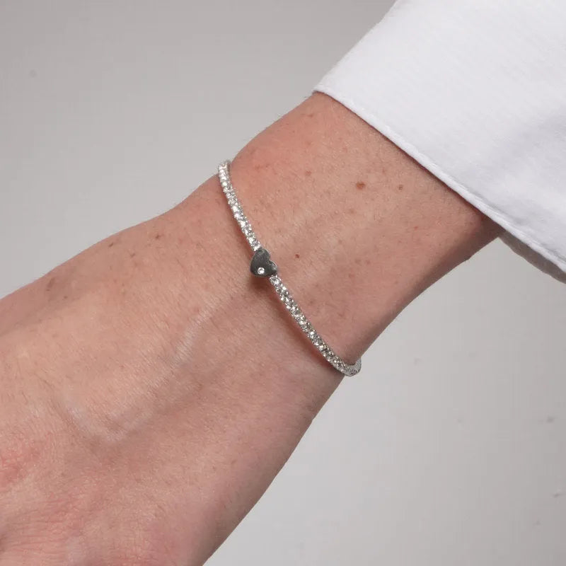 Bracciale in Acciaio tennis con cuore COEUR - gioiello BySimon