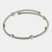 Bracciale in Acciaio tennis con quadrifoglio