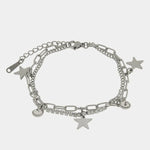Bracciale in Acciaio tennis e catena con stelle COEUR - gioiello BySimon