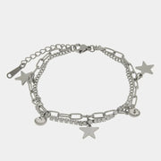 Bracciale in Acciaio tennis e catena con stelle