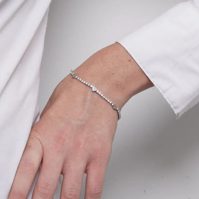 Bracciale in Acciaio tennis con cuori COEUR - gioiello BySimon