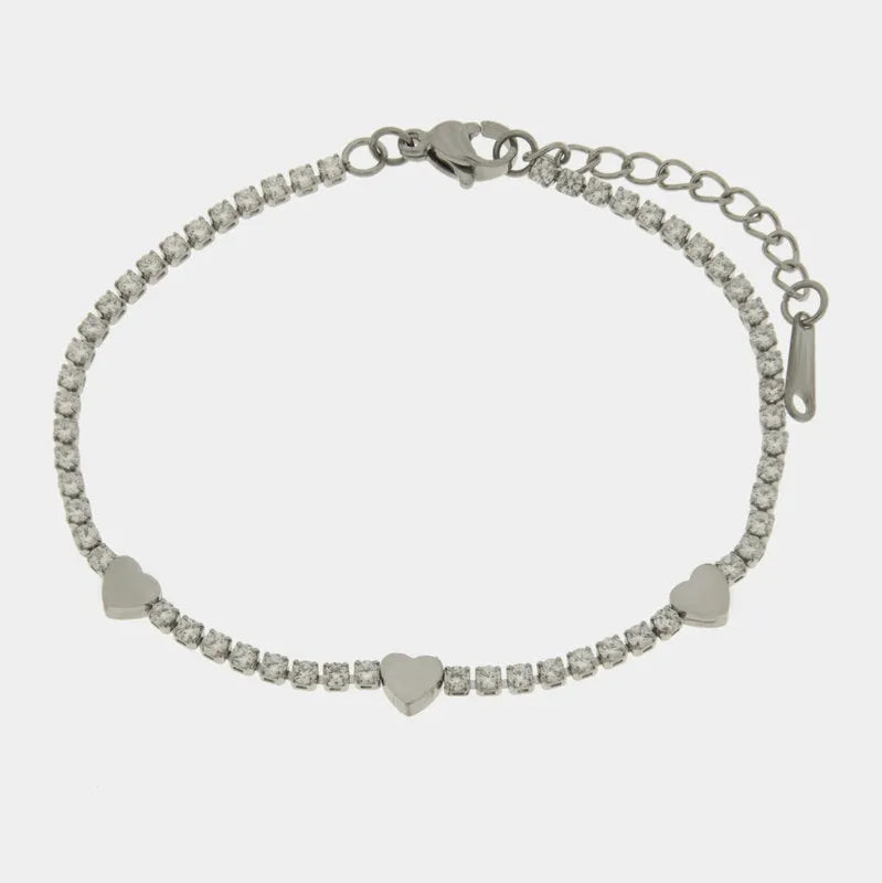 Bracciale in Acciaio tennis con cuori COEUR - gioiello BySimon