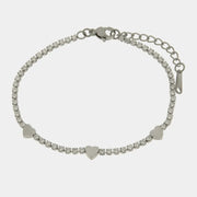 Bracciale in Acciaio tennis con cuori
