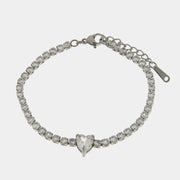 Bracciale in Acciaio tennis con cuore