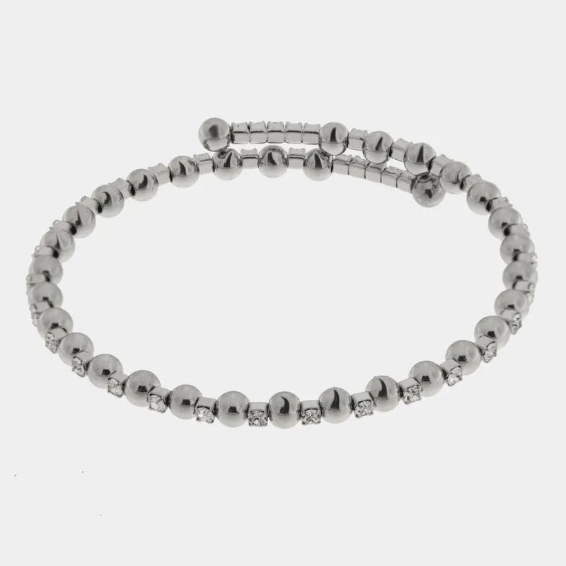 Bracciale in Acciaio sfere e zirconi COEUR - gioiello BySimon
