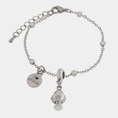 Bracciale in Acciaio pumo portafortuna pugliese silver BYS - gioiello BySimon