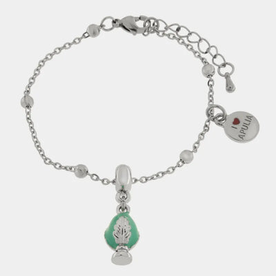 Bracciale in Acciaio pumo portafortuna pugliese verde BYS - gioiello BySimon