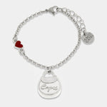 Bracciale in Acciaio con borsa bianca scritta Capri e cuore - BYSIMON gioielli