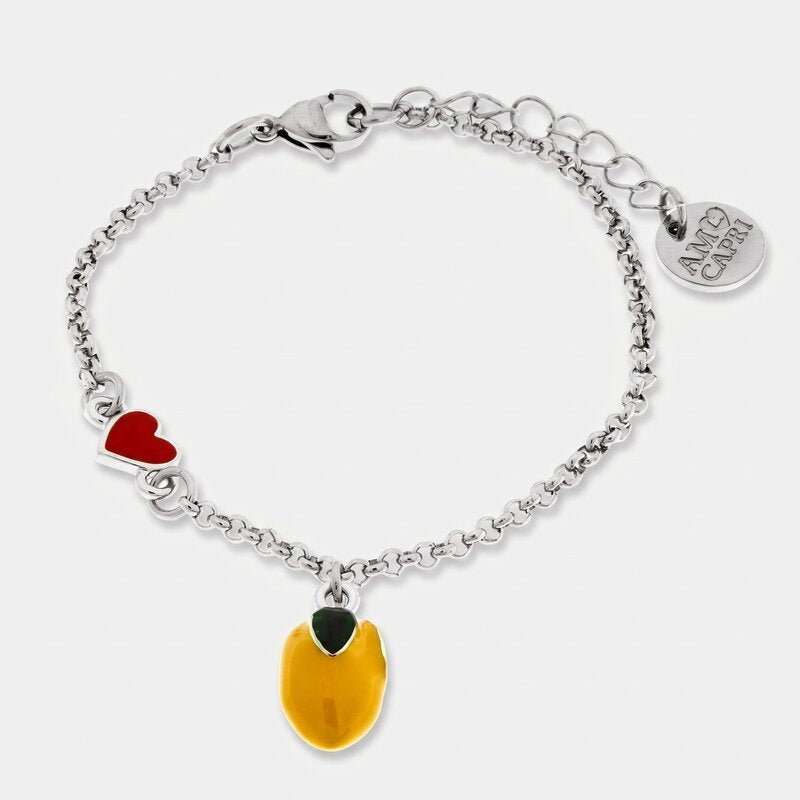 Bracciale in Acciaio con limone e cuore - BYSIMON gioielli