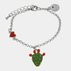 Bracciale in Acciaio con cactus e cuoricino