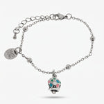 Bracciale in Acciaio Inossidabile con campanella con smalti multicolore e punto luce | gioielli in acciaio inossidabile | BYSIMON
