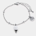 Bracciale in Acciaio con campanella portafortuna bianca - BYSIMON gioielli