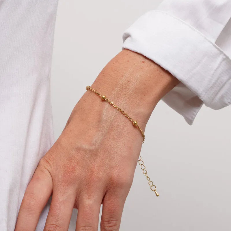 Bracciale in Acciaio catena con palline