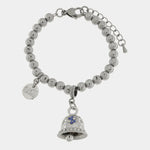 Bracciale in Acciaio campanella Capri con pois blu - BYSIMON gioielli