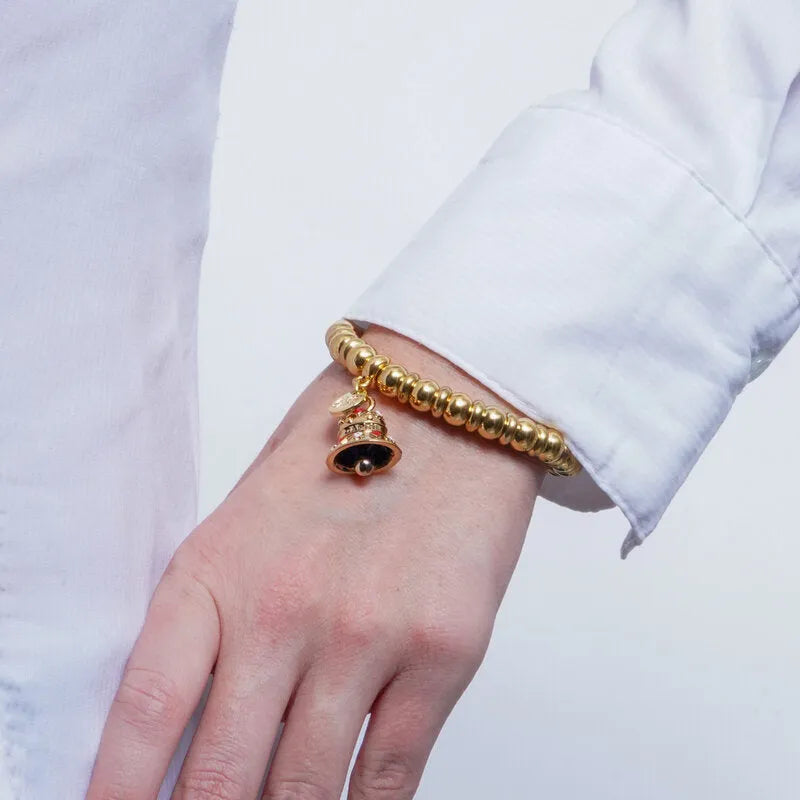 Bracciale in Acciaio campanella Capri con cuori e fiori - BYSIMON gioielli