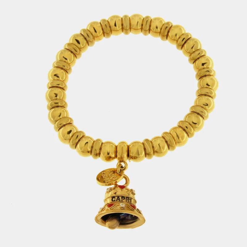 Bracciale in Acciaio campanella Capri con cuori e fiori - BYSIMON gioielli