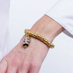 Bracciale in Acciaio campanella Capri con pois blu - BYSIMON gioielli