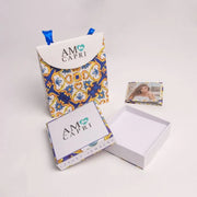 Bracciale in Acciaio campanella Capri con pois blu