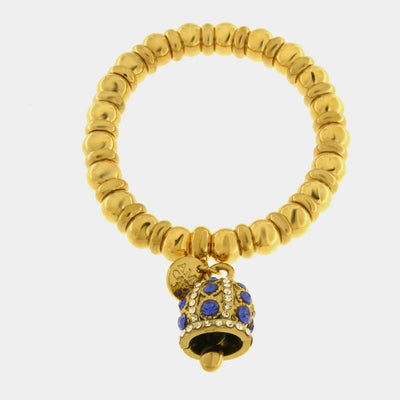 Bracciale in Acciaio campanella Capri con pois blu - BYSIMON gioielli