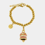 Bracciale in Acciaio campanella Capri con  strisce rosa - BYSIMON gioielli