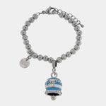 Bracciale in Acciaio campanella Capri con strisce azzurre - gioiello BySimon