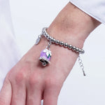 Bracciale in Acciaio campanella Capri viola con pois - BYSIMON gioielli
