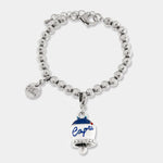 Bracciale in Acciaio campanella Capri con strisce blu - gioiello BySimon