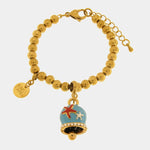 Bracciale in Acciaio campanella Capri azzurra con stelle marine - BYSIMON gioielli