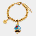 Bracciale in Acciaio Inossidabile campanella Capri azzurra con stelle marine | gioielli in acciaio inossidabile | BYSIMON