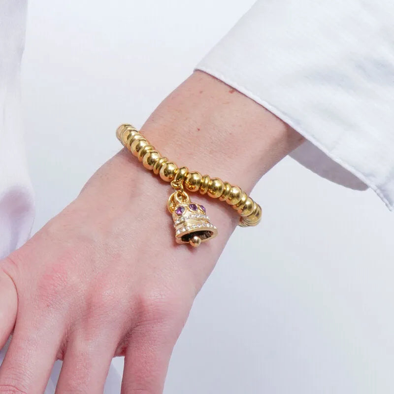 Bracciale in Acciaio campanella Capri con pois - BYSIMON gioielli