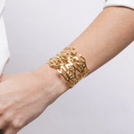 Bracciale in Acciaio rigido a fantasia gold - BYSIMON gioielli
