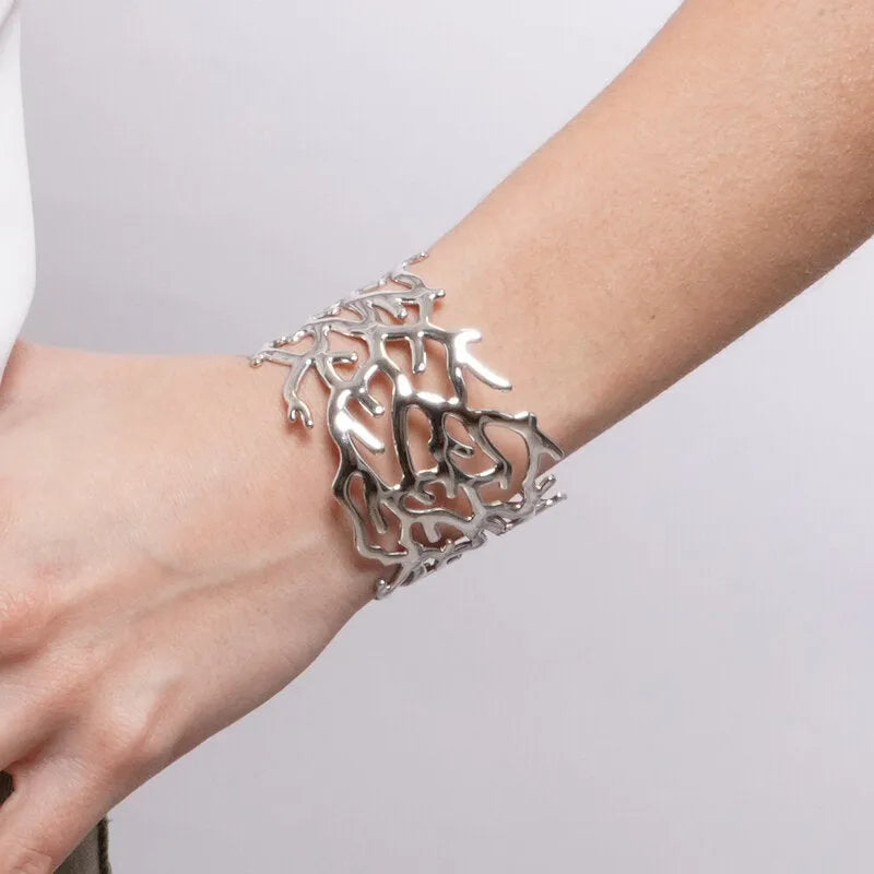 Bracciale in Acciaio rigido a fantasia silver - BYSIMON gioielli