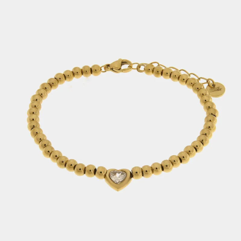 Bracciale in Acciaio sfere con cuore COEUR - gioiello BySimon