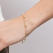 Bracciale in Acciaio punti luce pendenti