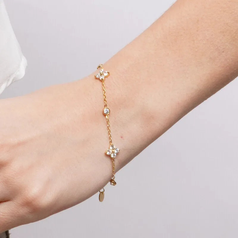 Bracciale in Acciaio con fiori COEUR - gioiello BySimon