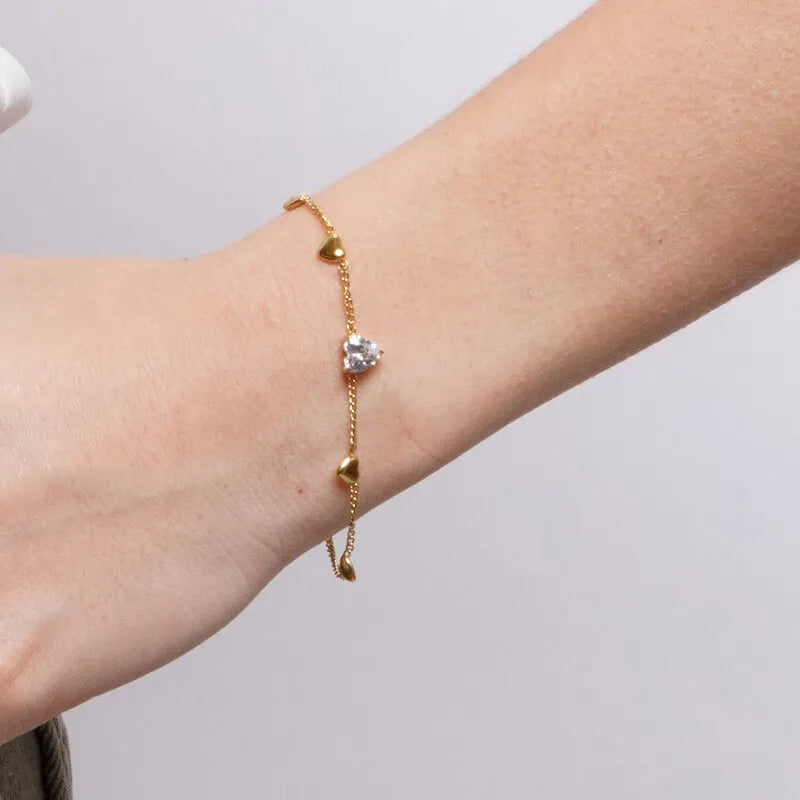 Bracciale in Acciaio con cuori