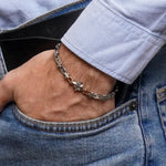 Bracciale in Acciaio maglia marina con rosa dei venti - BYSIMON gioielli