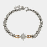 Bracciale in Acciaio maglia marina con rosa dei venti - BYSIMON gioielli